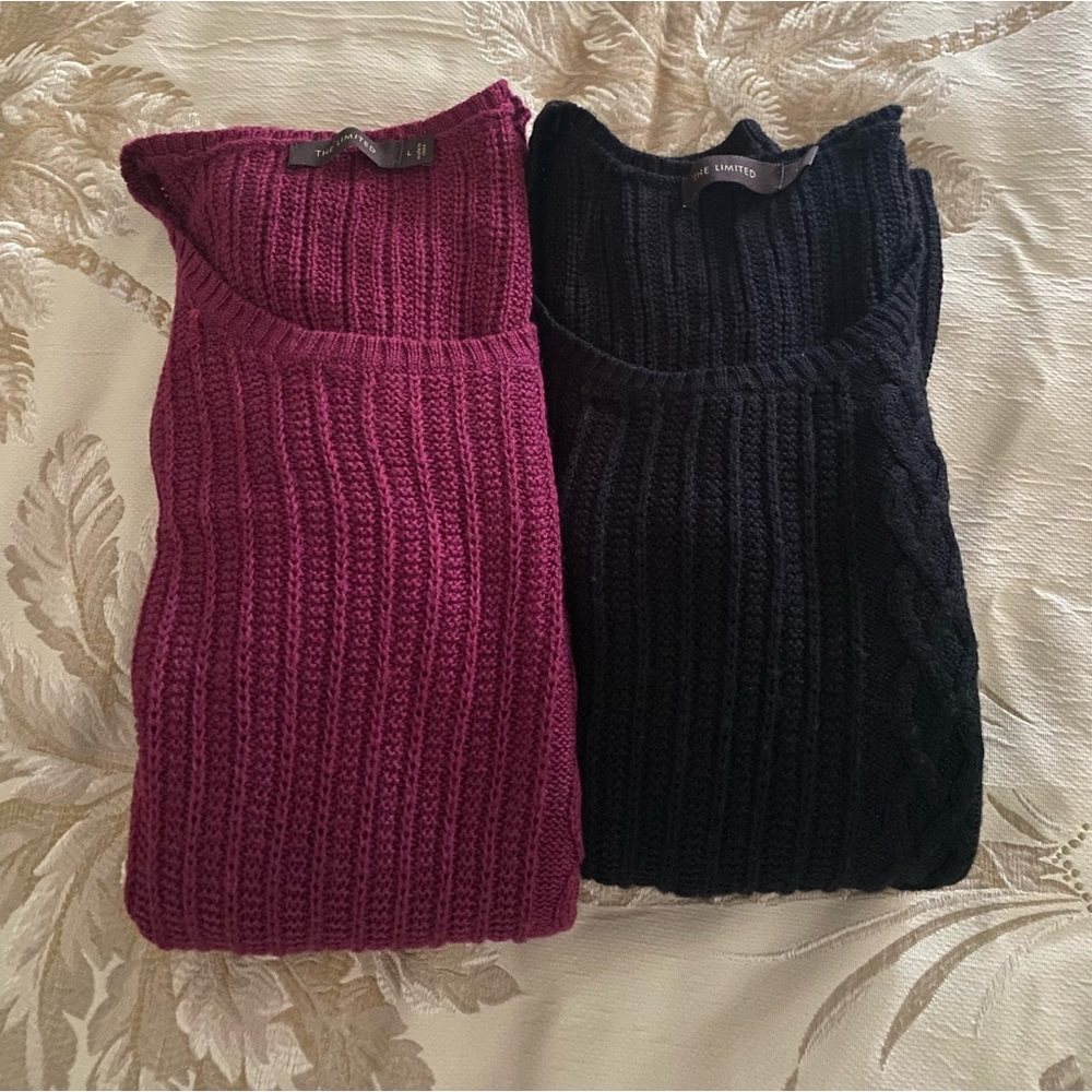 Sweater 2 pc. The limited..round neck..color black and merlot ..deep red